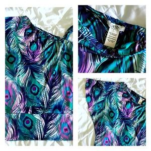 ⬇️Cache one shoulder peacock print Sz:Large